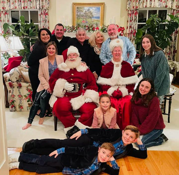 Santa with happy visitors