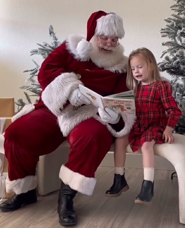 Santa delighting families