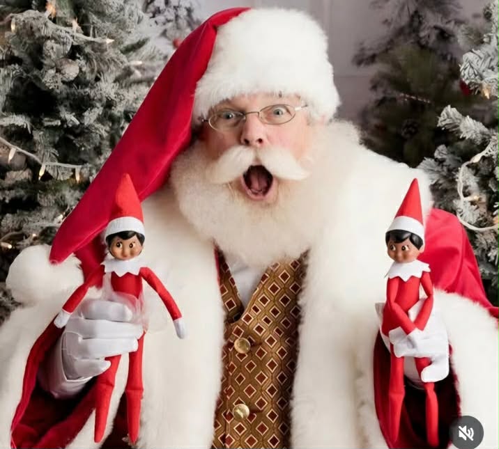 Santa with his elves